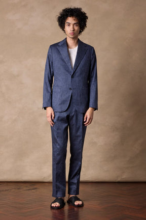 Julius Suit - Dark Denim Blue Linen Cotton