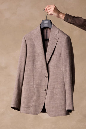 Greyson (Patch) Como Suit - Mid Brown Wool Linen