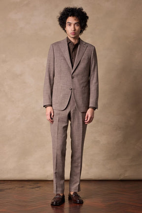 Greyson (Patch) Como Suit - Mid Brown Wool Linen