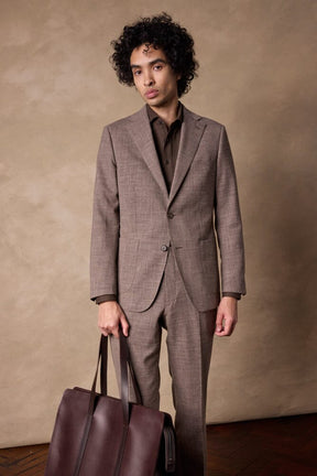 Greyson (Patch) Como Suit - Mid Brown Wool Linen