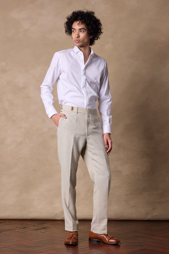 Greyson Suit - Sand Hopsack Wool Linen