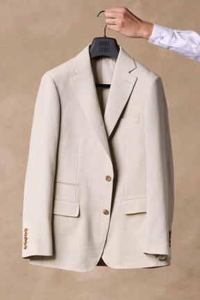 Greyson Suit - Sand Hopsack Wool Linen