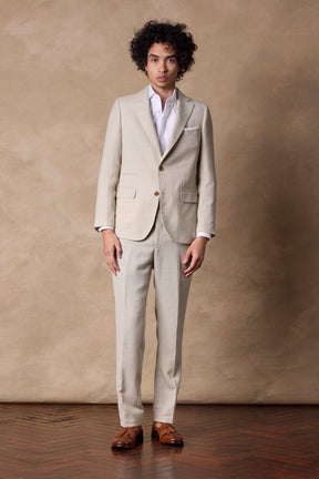 Greyson Suit - Sand Hopsack Wool Linen