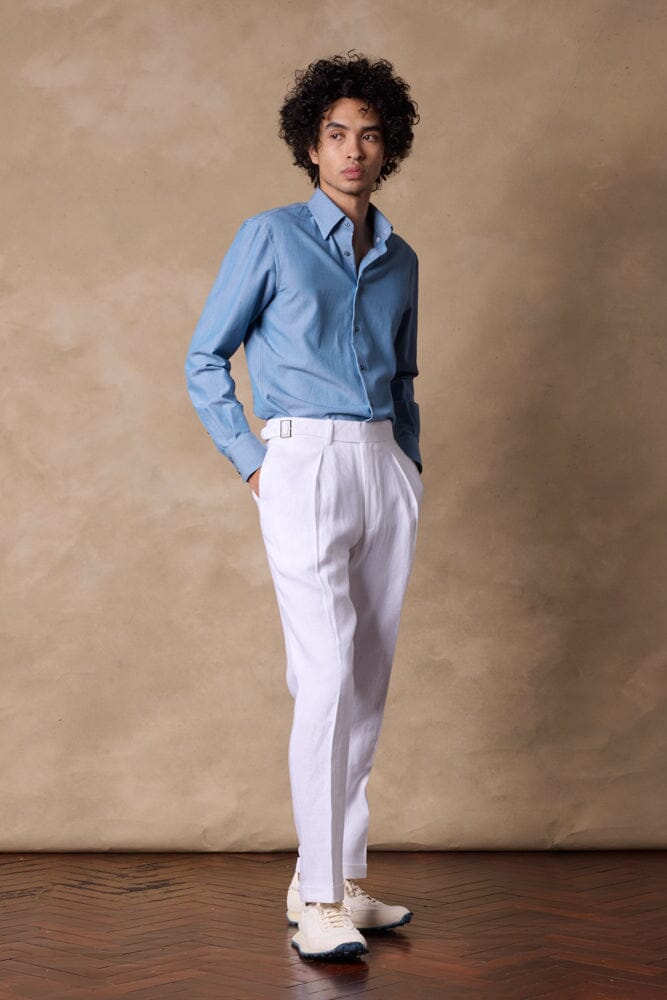 Gurkha Trouser - White Linen