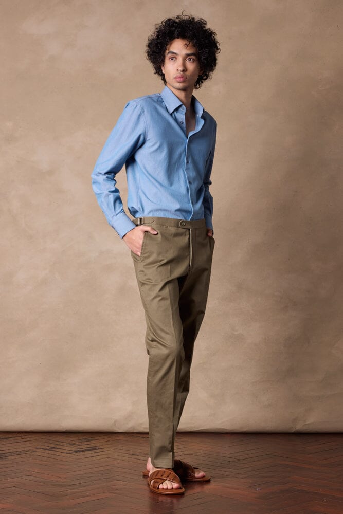 Apollo Chino - Olive Cotton Twill Stretch