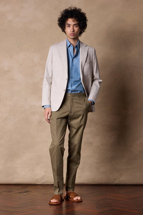 Liam Blazer - Lt Grey Linen Cotton Stretch