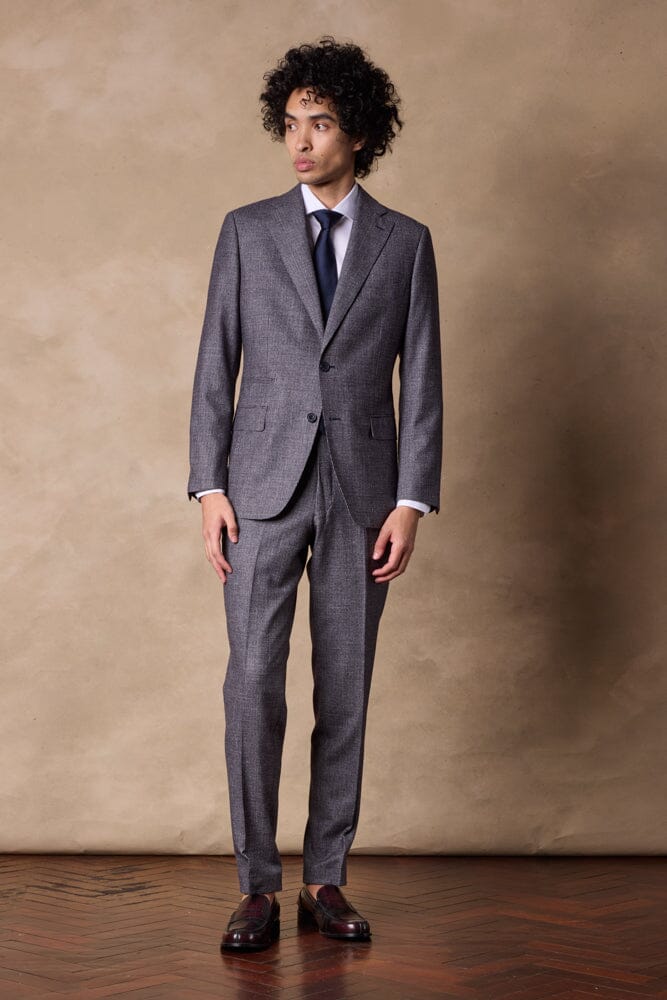 Greyson Suit - Navy, Burgundy and Grey Mini Houndstooth