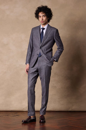 Greyson Suit - Navy, Burgundy and Grey Mini Houndstooth