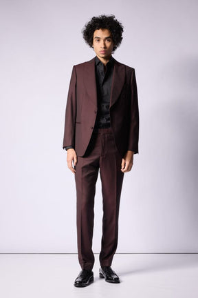 Manhattan Como Suit - Burgundy Wool