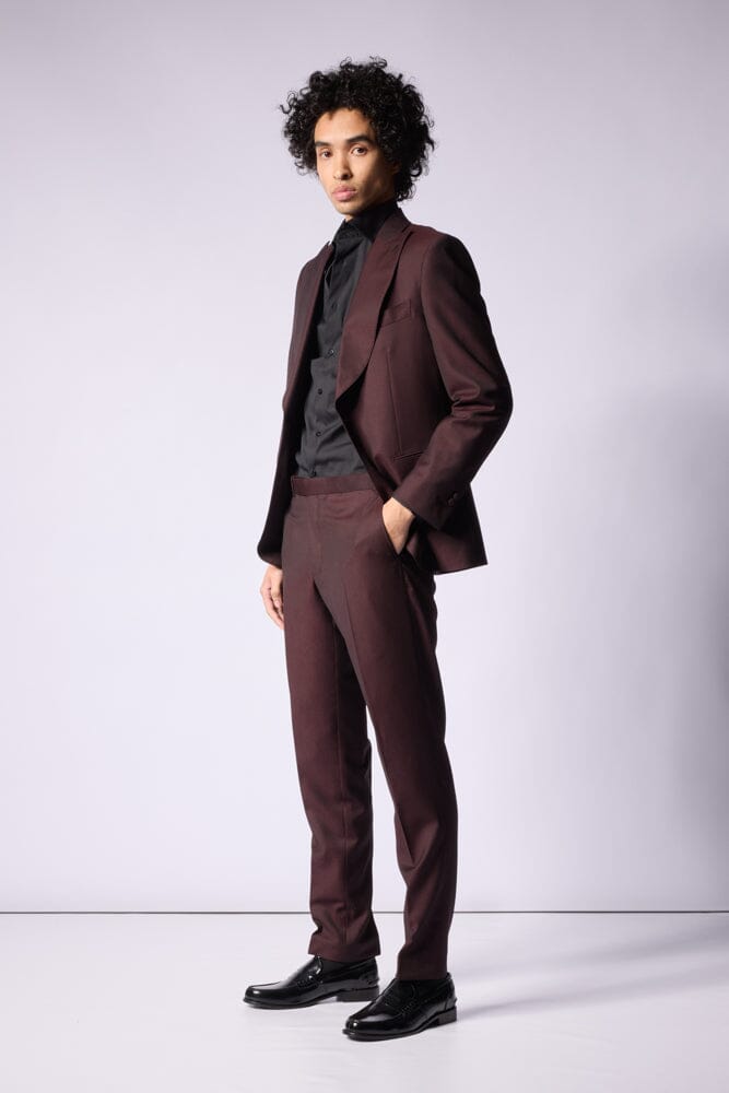 Manhattan Como Suit - Burgundy Wool