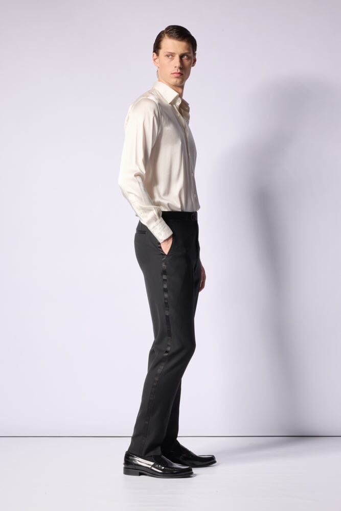 Ruben Silk Shirt - Off White Silk