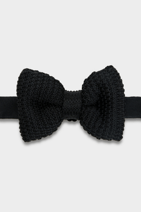 Ready-to-Wear Bow Tie - Black Knitted Bow Tie