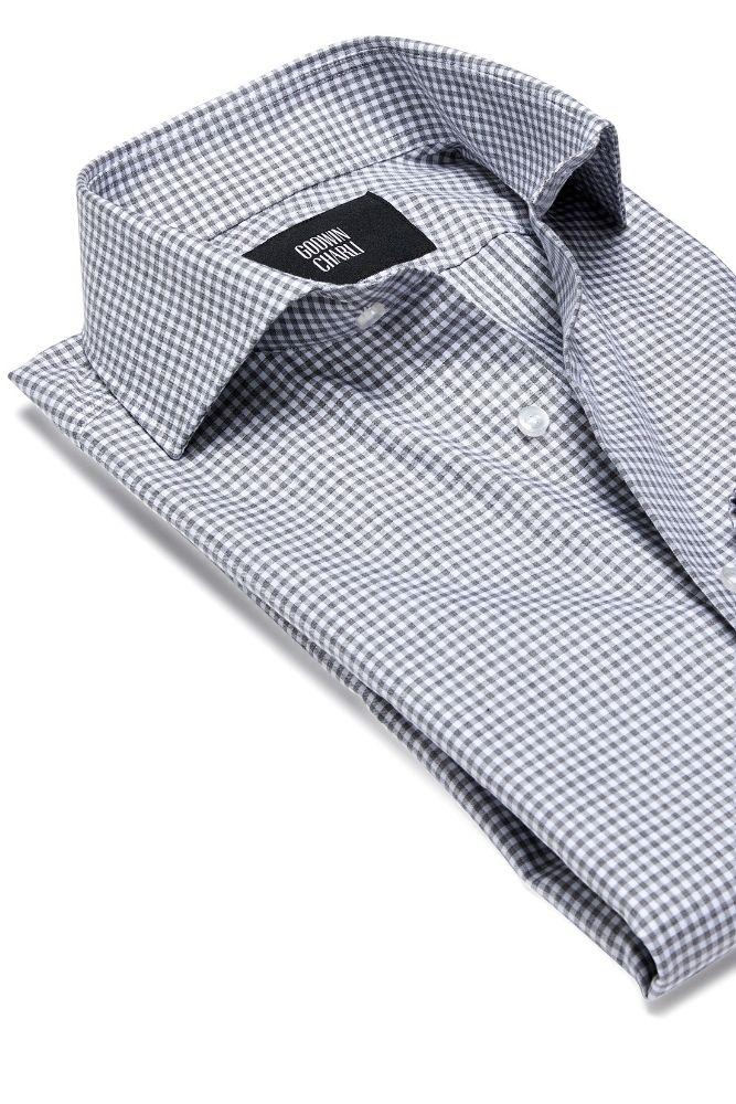 Pilot (BC) Shirt - Grey and White Check Cotton