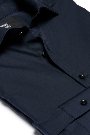 Ronan - Navy Cotton Stretch Shirt