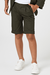 Urban Tailored Shorts - Olive Cotton