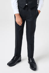 Lennon Tailored Trouser - Black Wool Stretch