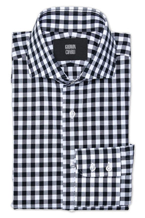 Pilot (BC) Shirt - Black and White Check Cotton