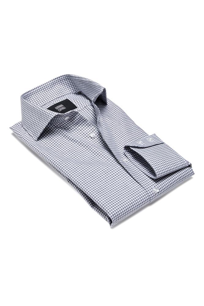 Pilot (BC) Shirt - Grey and White Check Cotton