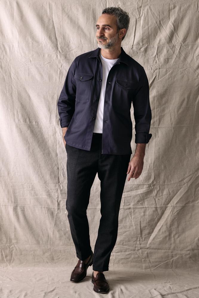 Stevie Overshirt - Charcoal Cotton Twill Stretch