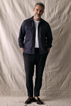 Stevie Overshirt - Charcoal Cotton Twill Stretch