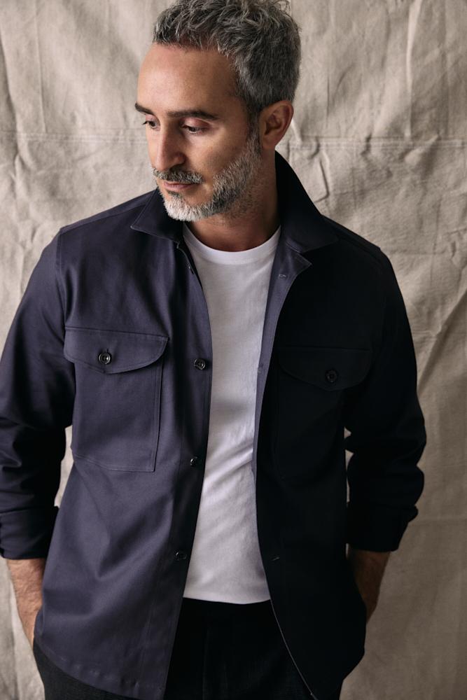 Stevie Overshirt - Charcoal Cotton Twill Stretch