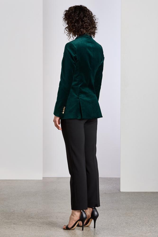 Celine Shawl Jacket - Emerald Green Velvet