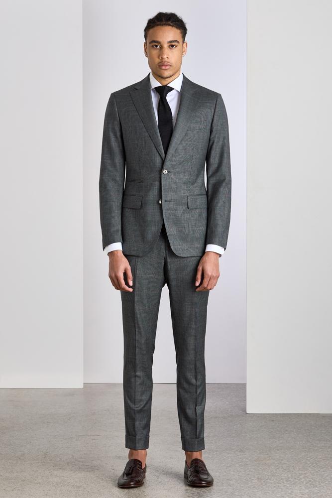 Greyson Suit - Grey POW with Brown Window Check