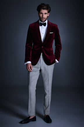 Marcel Cocktail Jacket Bordeaux Velvet - Main Image