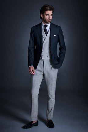 Greyson Sacha Harry 3 Piece Suit - Charcoal Twist and Lt Grey Tropical Wool