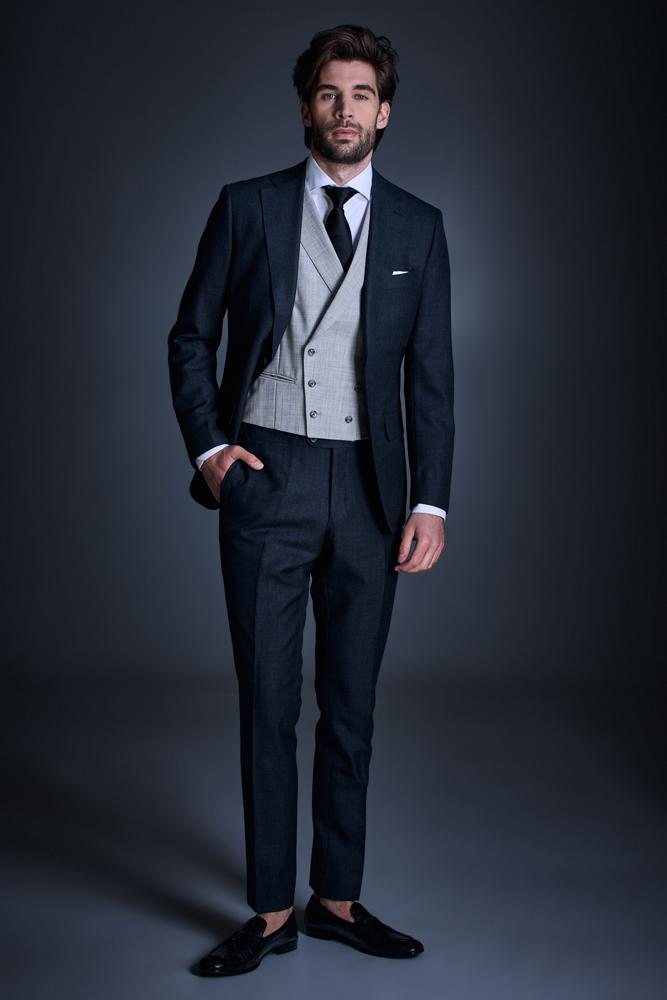 Greyson Apollo Harry 3 Piece Suit - Charcoal Twist and Lt Grey Tropical Wool