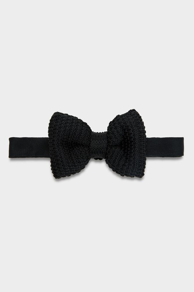 Ready-to-Wear Bow Tie - Black Knitted Bow Tie