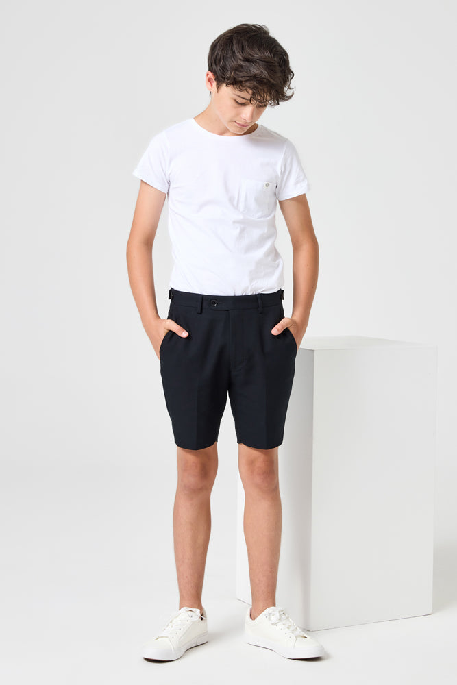 Harrison Tailored Shorts - Black Cotton