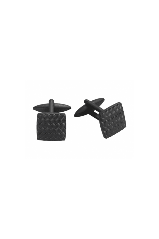 Premium Cufflinks - Textured Ion Plated Black Stainless Steel (280-30)