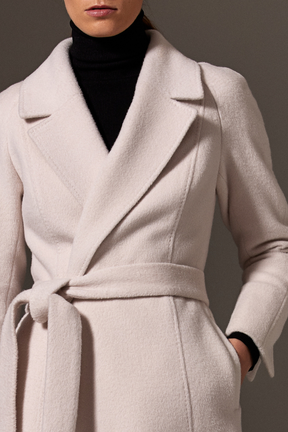 Madison (Mid) Wrap Coat - Winter White Wool