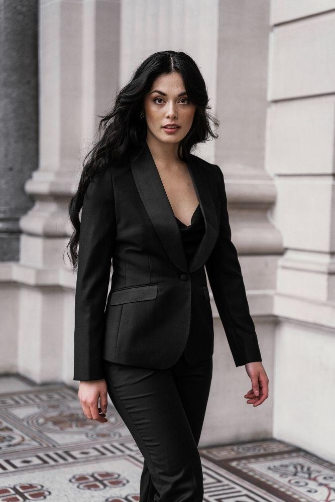 Celine Shawl Tuxedo Suit - Black