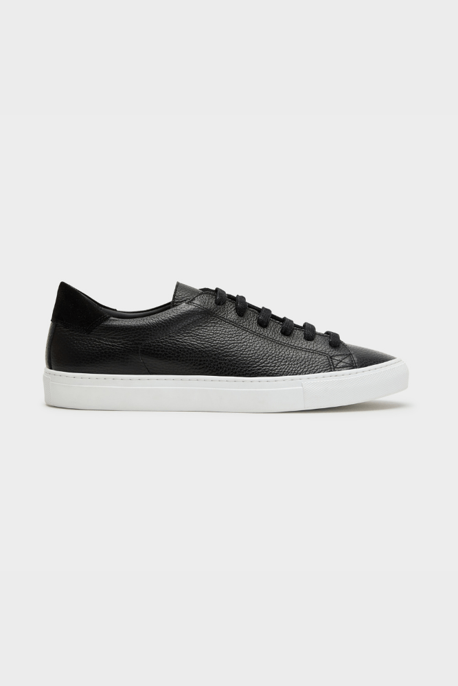 GCV2 Low Sneaker - Black Leather Grain with White