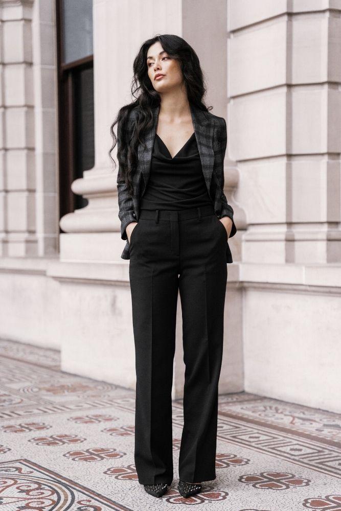 Thea Jacket - Charcoal Black Check