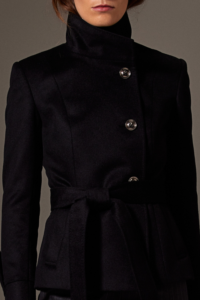 Tayla (Short) Coat - Black Wool