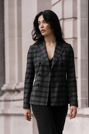 Thea Jacket - Charcoal Black Check