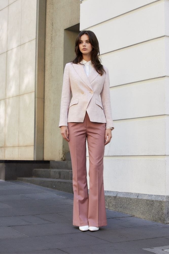 Ariana Jacket - Soft Pink Silk Linen