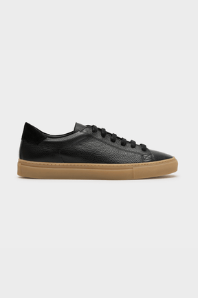 GCV2 Low Sneaker - Black Leather Grain with Natural