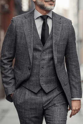 Greyson Suit - Black White Tweed