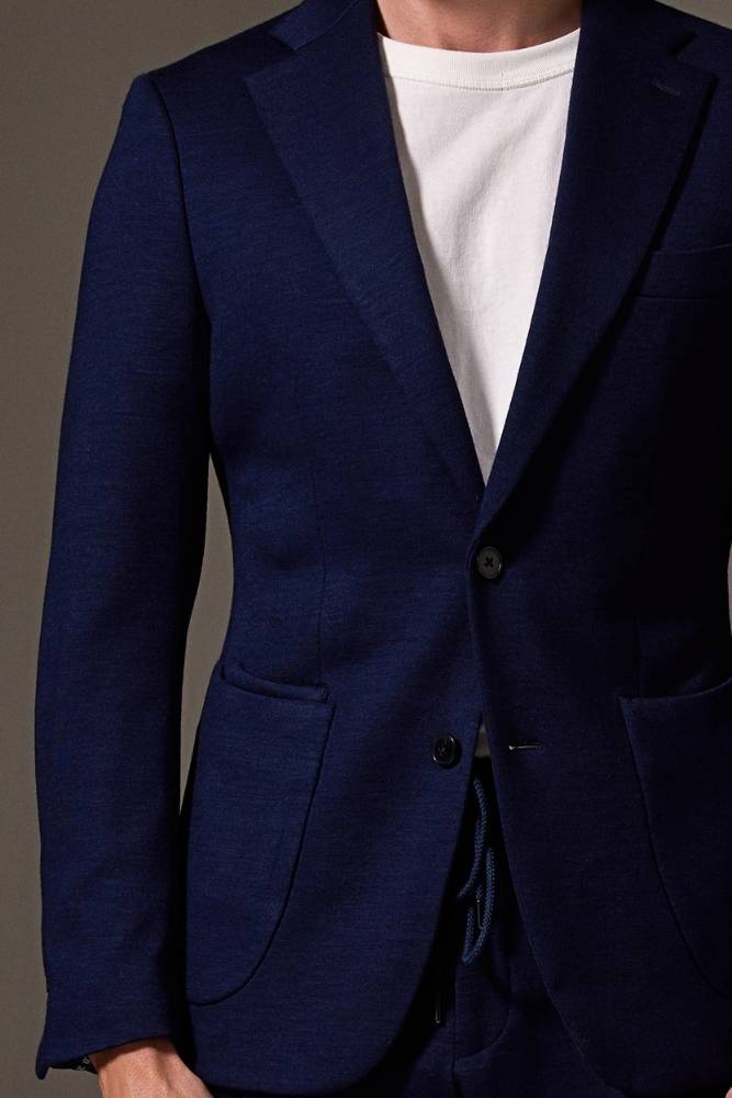 Liam Bailey Wool Jersey Suit - Navy