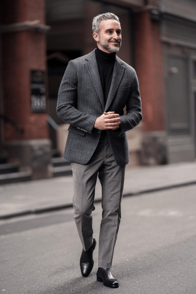 Turtleneck shop sports jacket