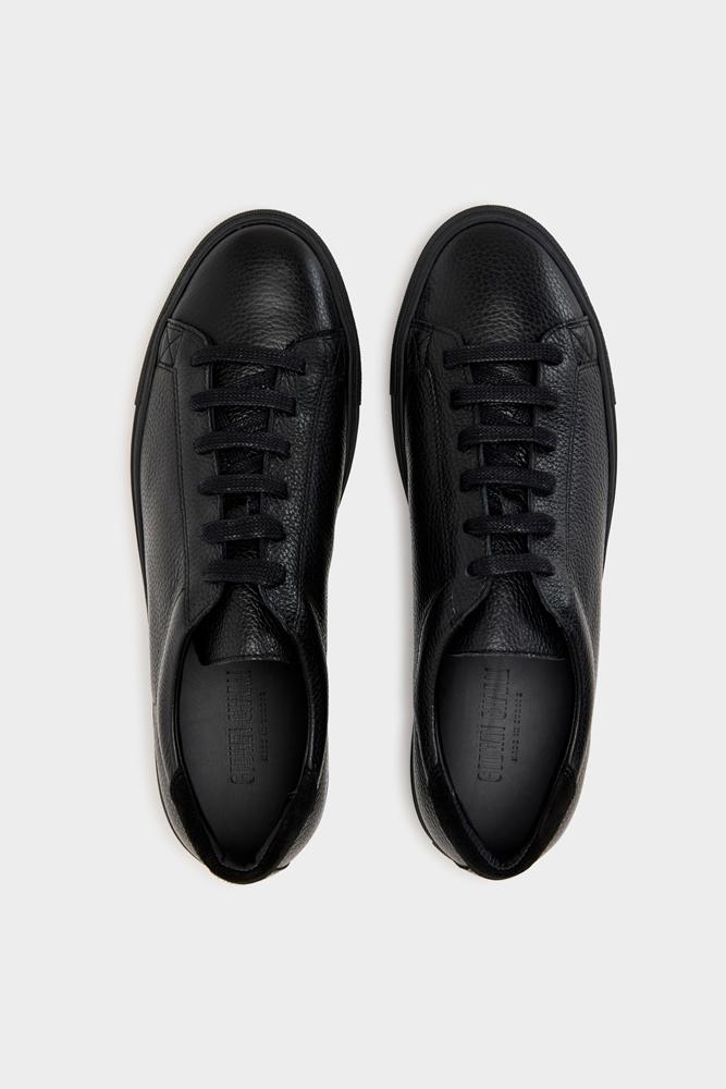 GCV2 Low Sneaker - Black Leather Grain with Natural