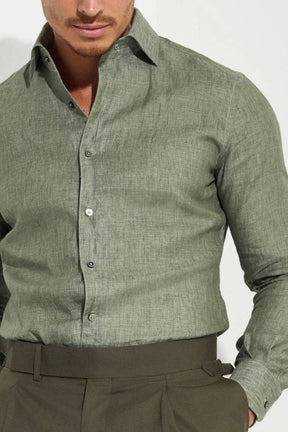 Cooper Shirt  - Army Linen Shirt