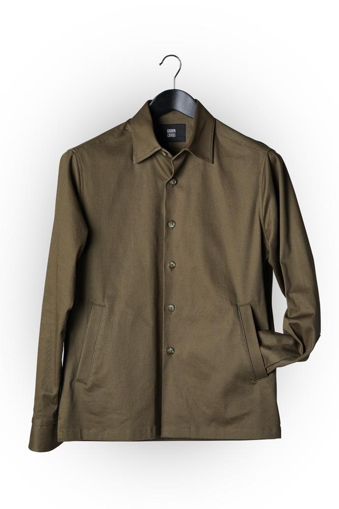 Bomber Overshirt - Olive Cotton Drill