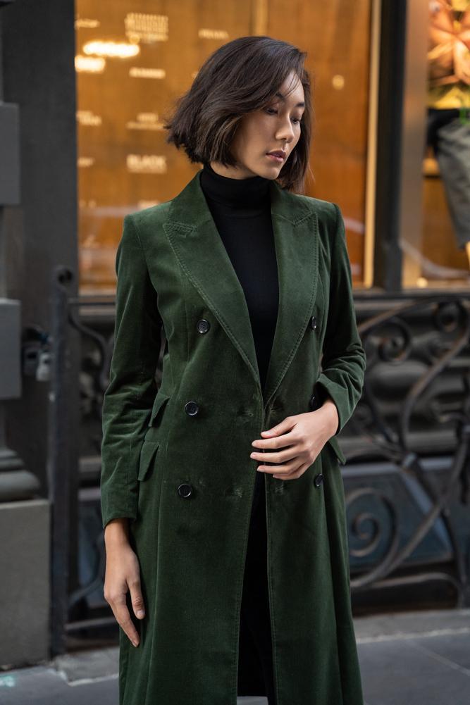 Sofia Coat - Olive Cord