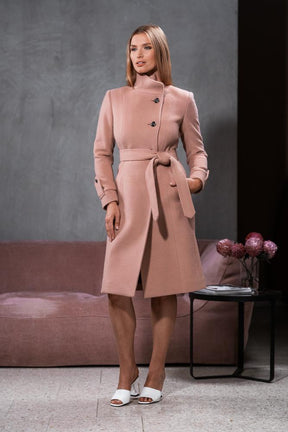 Tayla (Long) Coat - Ballet Pink Angora and Wool