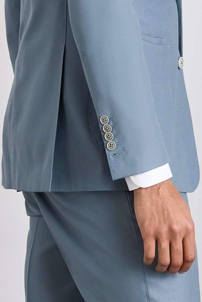 Light Blue Pinstripe Suit, Tropical Wool